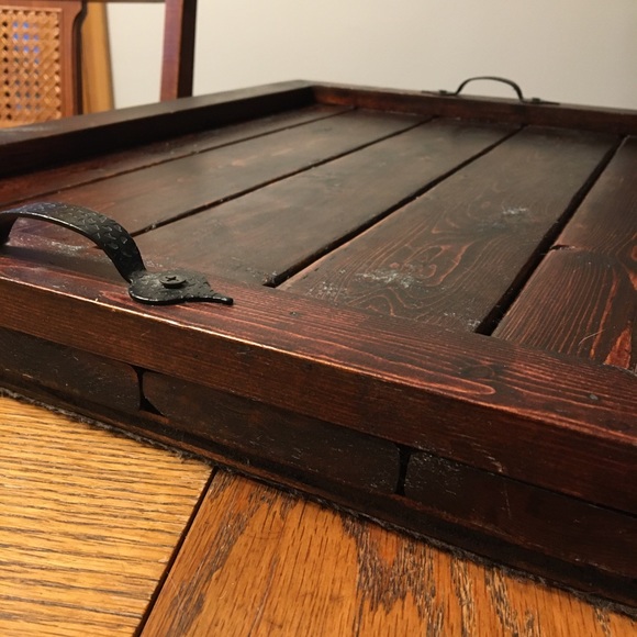 -SOLD- Large Rustic Wooden Serving Tray - Picture 6 of 12